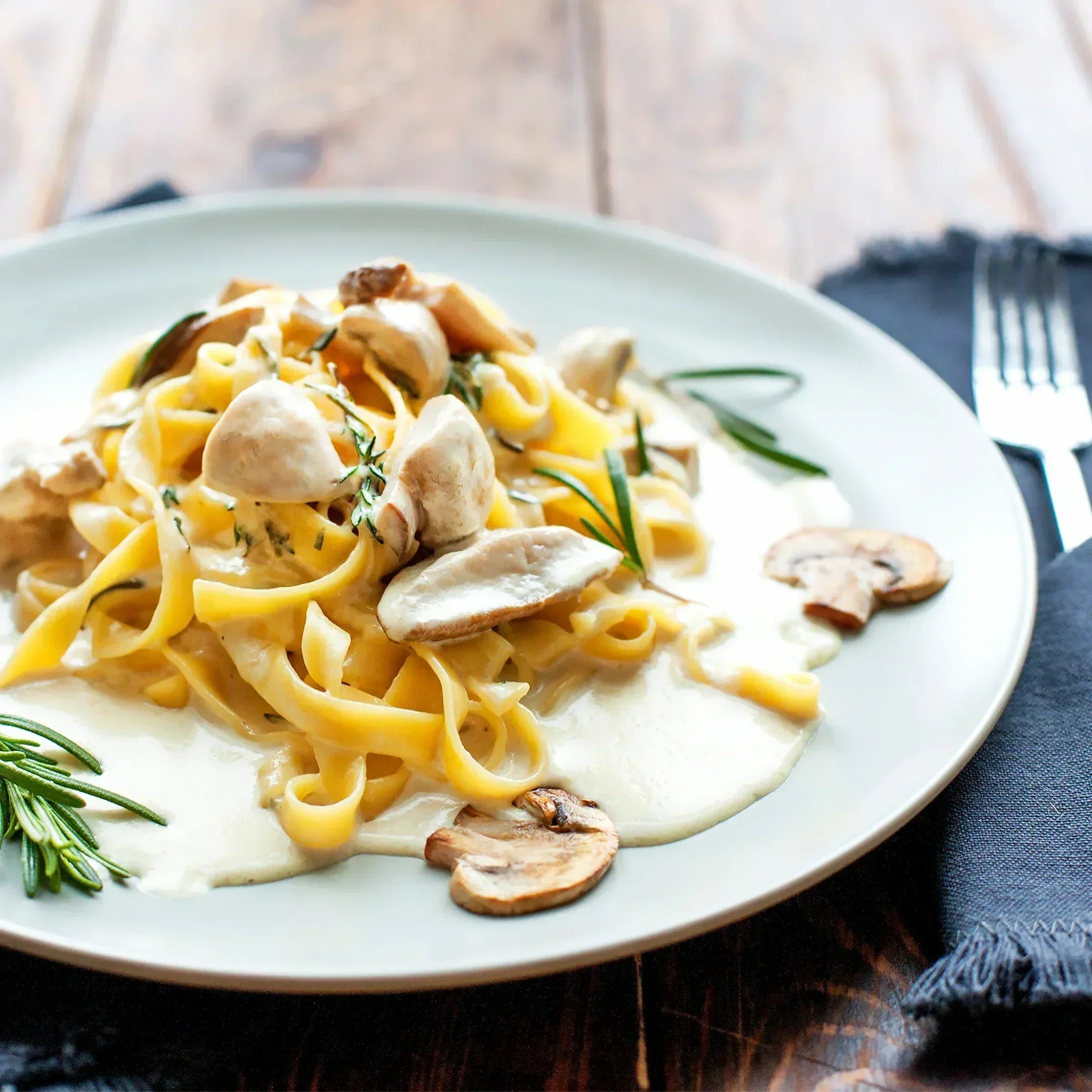 Fettuccine in cremiger Pilzsauce