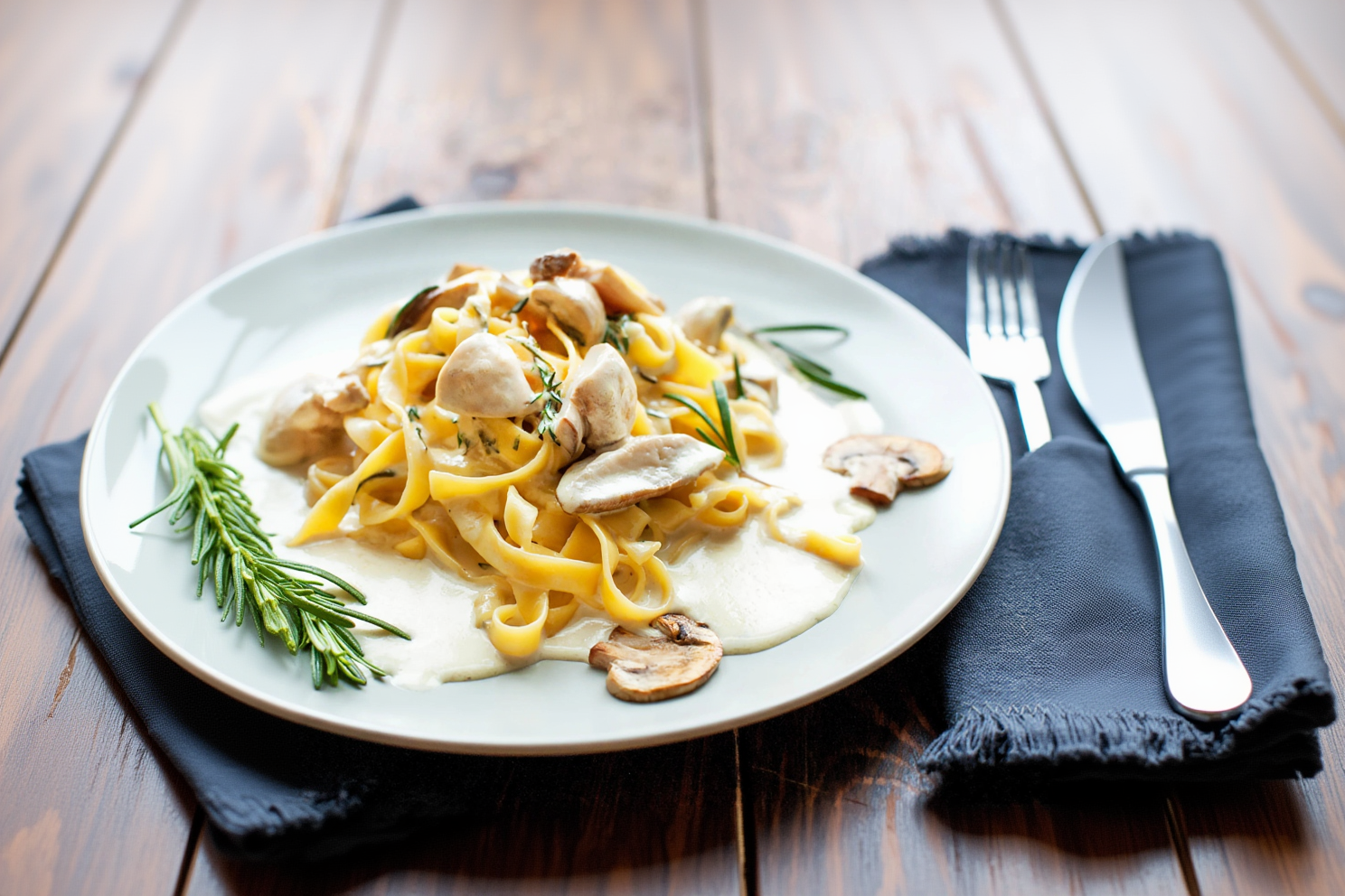 Fettuccine in cremiger Pilzsauce