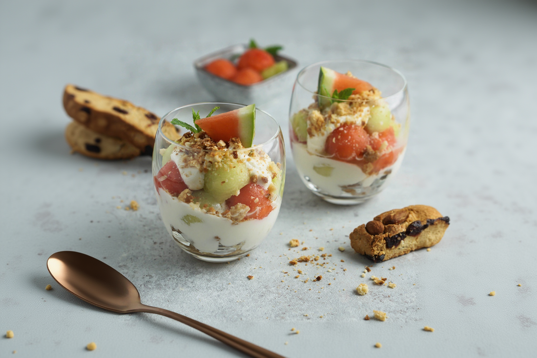 Melonendessert mit Cantuccini