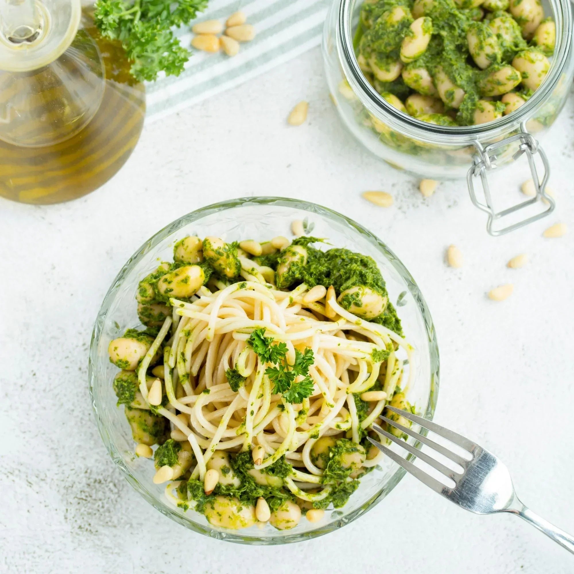 Spaghetti Salat mit Koriander
