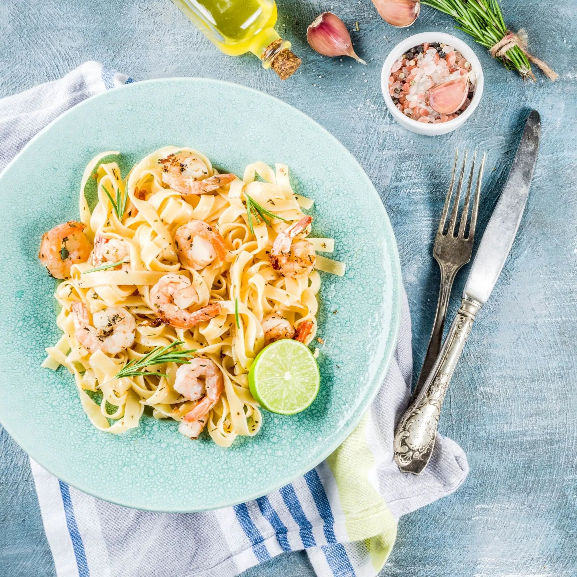 Garnelen-Limetten Fettuccine