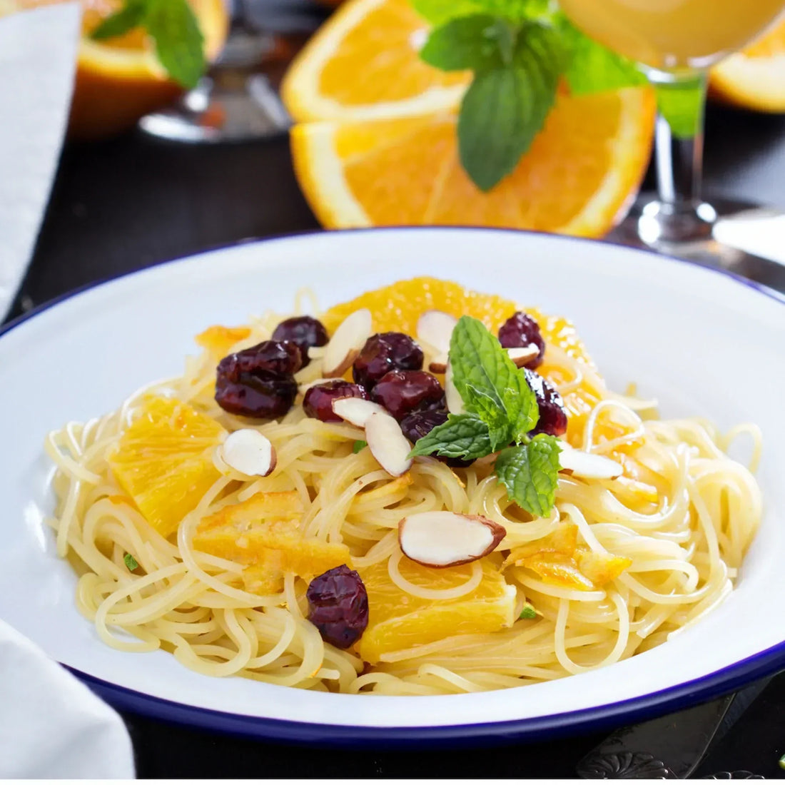 Spaghetti in Orangen Sauce