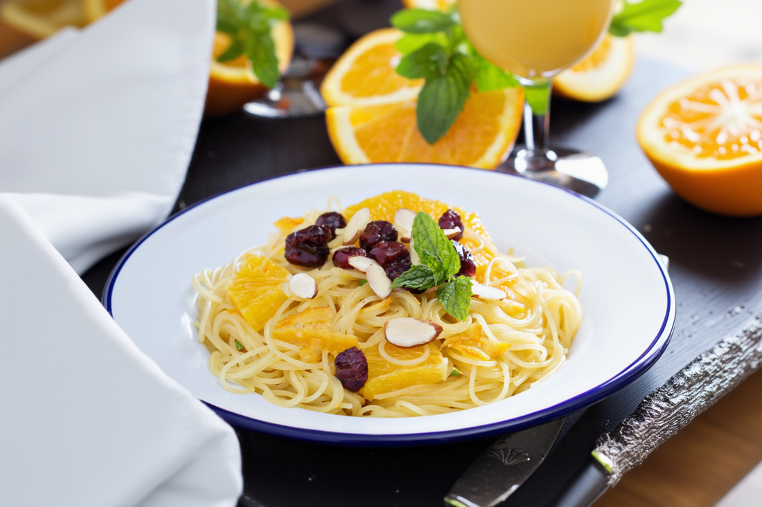 Spaghetti in Orangen Sauce