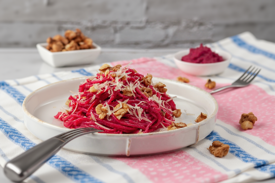 Spaghetti mit Rote Bete Pesto