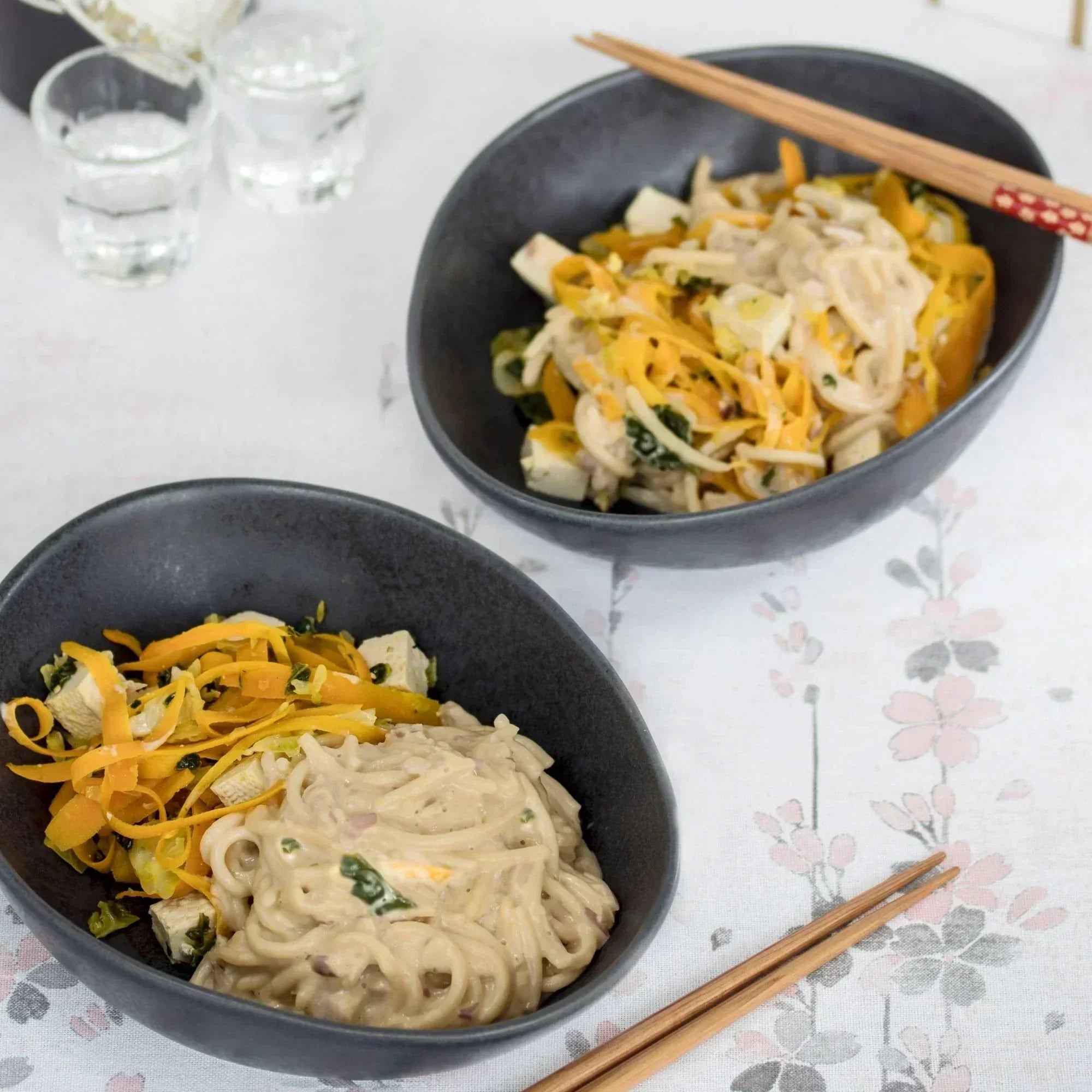 Spaghetti mit Tofu in Miso-Creme