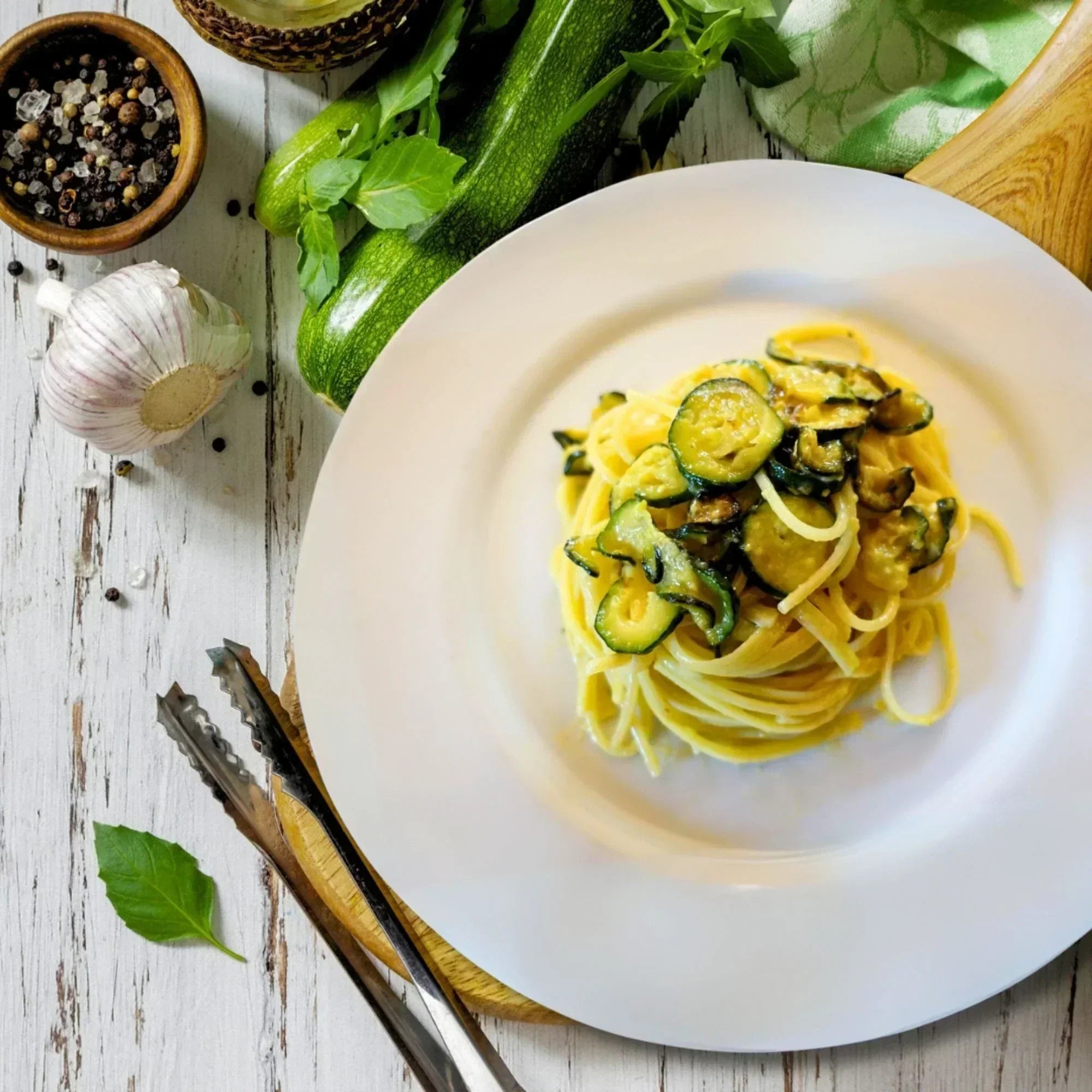 Spaghetti mit Zucchini Carbonara