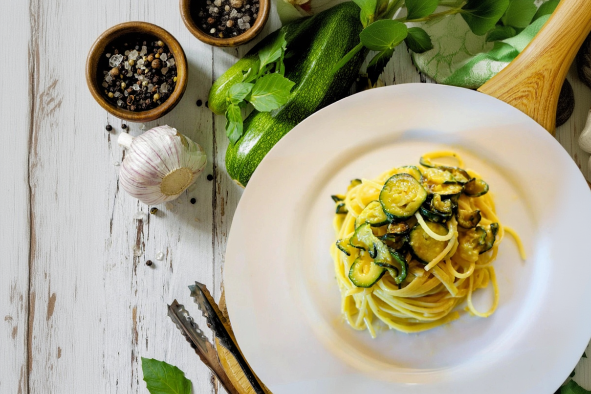 Spaghetti mit Zucchini Carbonara