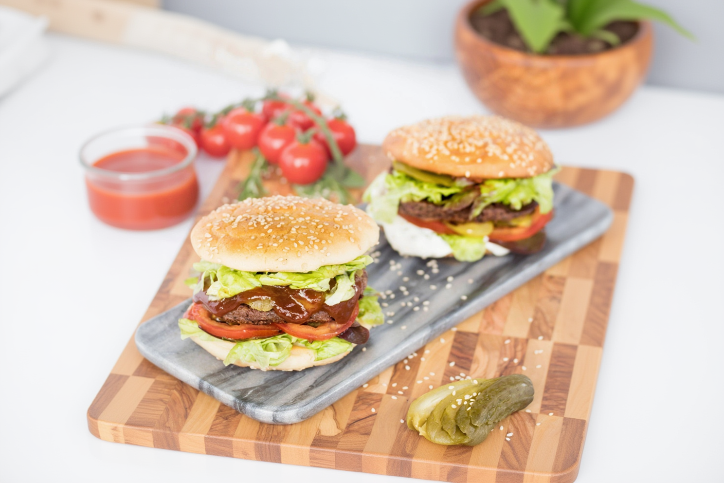 Vegane Burger-Brötchen